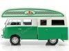 Cochesdemetal.es 1967 Volkswagen Type 2 (T3) Camper Van Blanco/Verde 1:24 Motor Max 79592