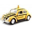 CARSDEMETAL.ES 1966 Volkswagen VW Beetle "Service aéroportuaire" Jaune / Noir 1:24 MOTEUR MAX 79590