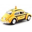 CARSDEMETAL.ES 1966 Volkswagen VW Beetle "Service aéroportuaire" Jaune / Noir 1:24 MOTEUR MAX 79590