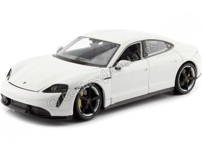 Cochesdemetal.es 2021 Porsche Taycan Turbo S Blanco 1:24 Welly 24107