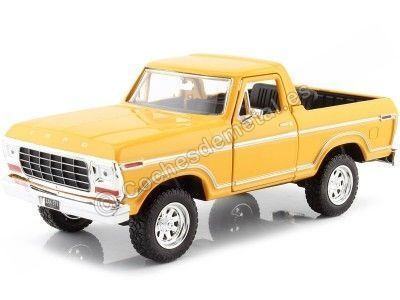 Cochesdemetal.es 1978 Ford Bronco OpenTop Amarillo 1:24 Motor Max 79374