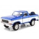 CARSDEMETAL.ES 1978 Ford Bronco OpenTOP + Blue / Silver Rechant Roue 1:24 MOTEUR MAX 79372