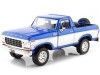 CARSDEMETAL.ES 1978 Ford Bronco OpenTOP + Blue / Silver Rechant Roue 1:24 MOTEUR MAX 79372