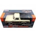 CARSDEMETAL.ES 1978 Ford Bronco Hardtop + Beige / Brown Rechant Roue 1:24 MAX 79371 MOTEUR