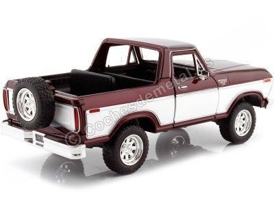 CARSDEMETAL.ES 1978 Ford Bronco OpenTOP + Bordeaux Roue de remplacement / blanc 1:24 MAX 79372 MOTEUR 2