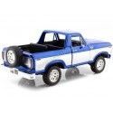 CARSDEMETAL.ES 1978 Ford Bronco OpenTOP + Blue / Silver Rechant Roue 1:24 MOTEUR MAX 79372