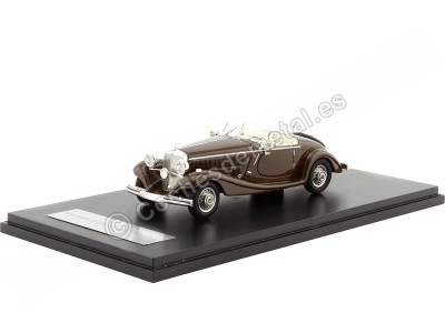 Cochesdemetal.es 1937 Mercedes-Benz 290 Roadster (W18) Marrón Oscuro 1:43 NEO Scale Models 45013