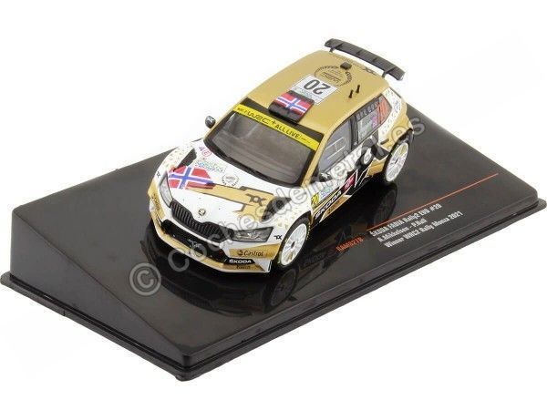 Cochesdemetal.es 2021 Skoda Fabia Rally2 EVO WRC Nº20 Mikkelsen/Hall Rally Monza 1:43 IXO Models RAM827B