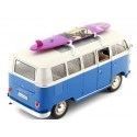 CARSDEMETAL.ES 1963 Volkswagen VW T1 Bus avec table de surf bleu / Beige 1:24 Welly 22095