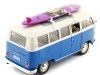CARSDEMETAL.ES 1963 Volkswagen VW T1 Bus avec table de surf bleu / Beige 1:24 Welly 22095