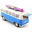 CARSDEMETAL.ES 1963 Volkswagen VW T1 Bus avec table de surf bleu / Beige 1:24 Welly 22095