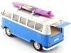 CARSDEMETAL.ES 1963 Volkswagen VW T1 Bus avec table de surf bleu / Beige 1:24 Welly 22095