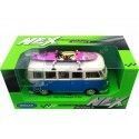 CARSDEMETAL.ES 1963 Volkswagen VW T1 Bus avec table de surf bleu / Beige 1:24 Welly 22095