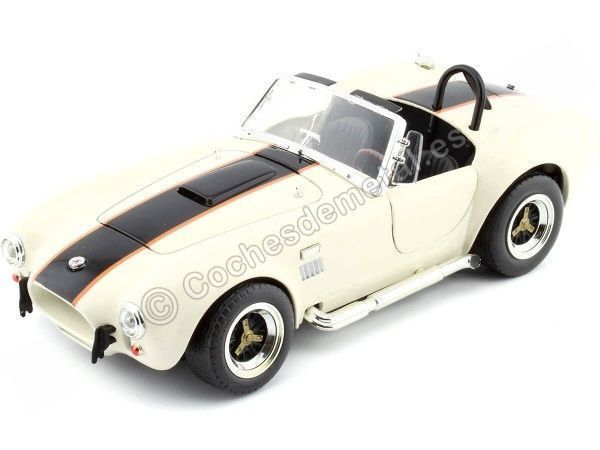 Cochesdemetal.es 1964 Ford Shelby Cobra 427 S-C Crema/Negro 1:18 Lucky Diecast 92058