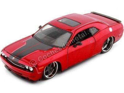 2008 Dodge Challenger SRT8 Custom Rojo/Negro 1:24 Maisto Design 31327 Cochesdemetal.es
