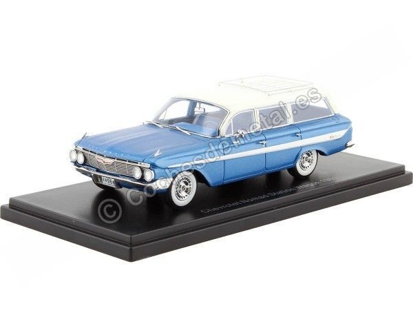 Cochesdememetal.es 1961 Chevrolet Nomad Station Wagon Azul / Blanco 1:43 Modèles à l'échelle Neo 46966