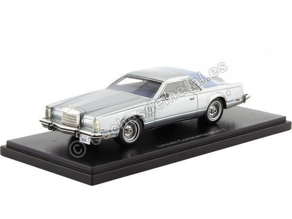 Cochesdemetal.es 1978 Lincoln Continental Mark V Gris / Azul 1:43 Modèles à l'échelle NEO 43561