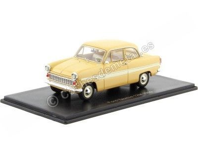 Cochesdemetal.es 1959 Ford Taunus 12M (G13AL) Limousine Beige / Blanco 1:43 Modèles à l'échelle Neo 45927