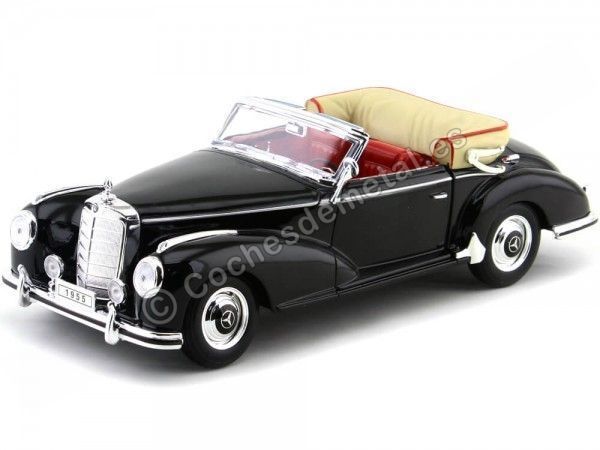 1955 Mercedes-Benz 300S Cabriolet W188 Negro 1:18 Welly 19859 Cochesdemetal 1 - Coches de Metal 