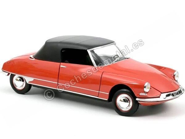 Cochesdemetal.es 1961 Citroen DS 19 Cabriolet Rojo Coral 1:18 Norev 181599
