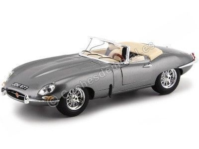 Cochesdemetal.es 1961 Jaguar Type "E" Cabriolet Gris Metalizado 1:18 Bburago 12046