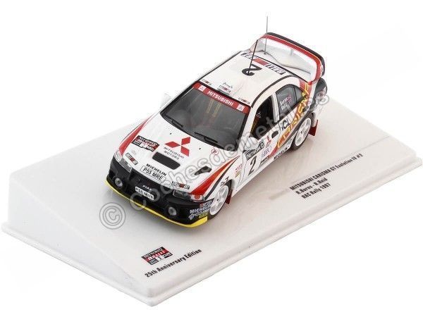 Cochesdemetal.es 1997 Mitsubishi Carisma GT Evo IV Nº2 Burns/Reid 25th RAC Anniversary Edition Rallye 1:43 IXO Models RAC392LQ