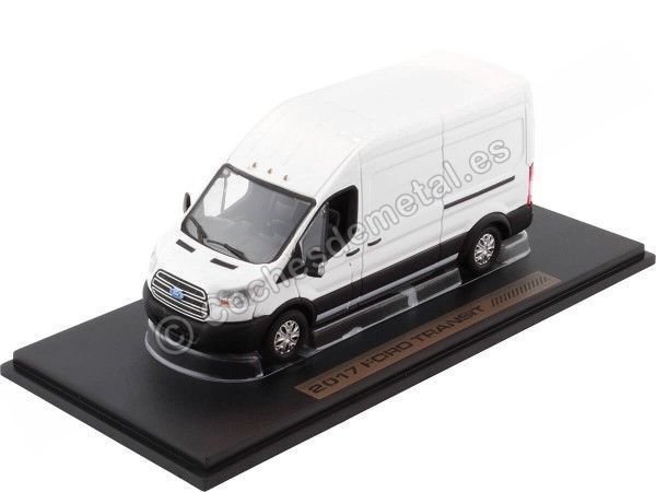 CARSDEMETAL.ES 2017 Ford Transit Van avec plafond haut blanc 1:43 Greenlight 86083