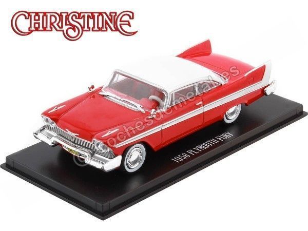 Cochesdemetal.es 1958 Plymouth Fury "Christine" Daytime Version Rojo/Blanco 1:43 Greenlight 86529