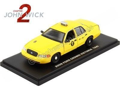 Cochesdemetal.es 2008 Ford Crown Victoria Taxi "John Wick 2" Amarillo 1:43 Greenlight 86561