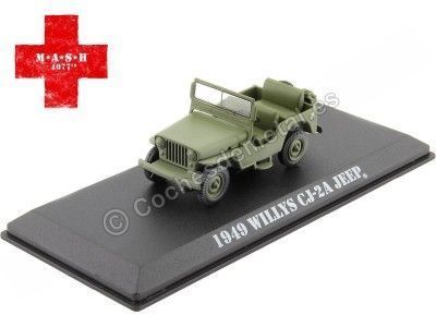 Cochesdemetal.es 1949 Jeep Willys CJ-2A "M.A.S.H. 4077th" Verde Sucio 1:43 Greenlight 86592