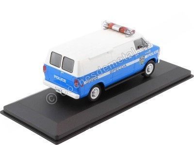 CARSDEMETAL.ES 1987 Dodge Ram B250 Van "New York Police" White / Blue 1:43 Greenlight 86577 2