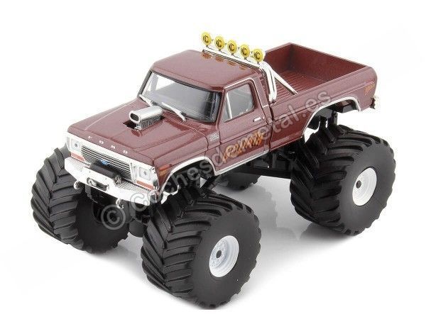 Cochesdemetal.es 1979 Ford F-250 Monster Truck "Goliath Kings of Crunch" Rojo Metalizado 1:43 Greenlight 88023