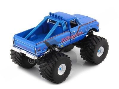 Cochesdemetal.es 1972 Chevrolet K-10 Monster Truck "Exterminator Kings of Crunch" Azul 1:43 Greenlight 88033 2