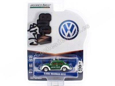 Cochesdemetal.es 1966 Volkswagen Beetle Copenhague Danmark Airport Police "Club Vee-Dub Series 13" 1:64 Greenlight 36030d 2