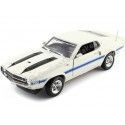 Cochesdemetal.es 1970 Ford Mustang Shelby GT500 Coupé Blanco Wimbledon 1:18 Auto World AMM1229
