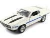Cochesdemetal.es 1970 Ford Mustang Shelby GT500 Coupé Blanco Wimbledon 1:18 Auto World AMM1229