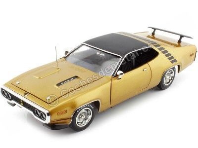 Cochesdemetal.es 1971 Plymouth Road Runner Hardtop GY8 Gold Leaf Metallic 1:18 Auto World AMM1258