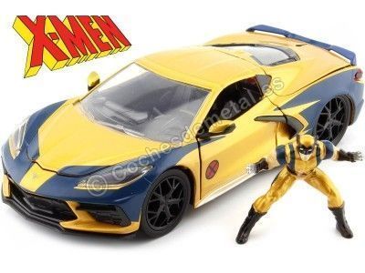 2020 Chevrolet Corvette C8 Stingray + Figura Wolverine Marvel X-Men 1:24 Jada Toys 33354/253225025 Cochesdemetal.es