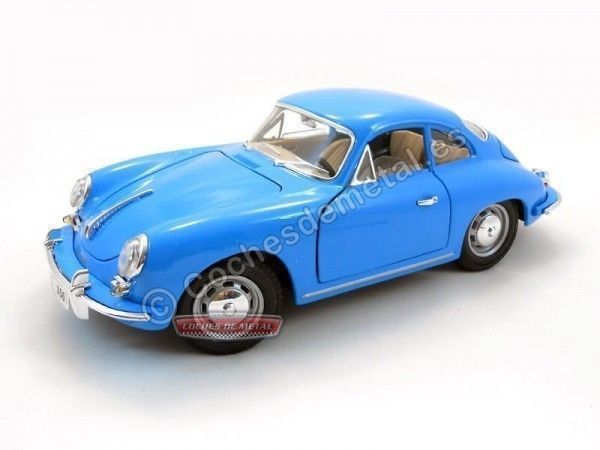 1961 Porsche 356B Coupe Azul 1:18 Bburago 12026 Cochesdemetal 1 - Coches de Metal 
