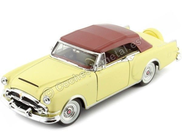 Cochesdemetal.es 1953 Packard Caribbean Soft Top Beige/Marrón 1:28 Welly 24016