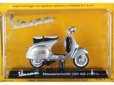 Cochesdemetal.es 1961 Vespa Messerschmitt 150 Gs Gris 1:18 Editorial Salvat VES0033