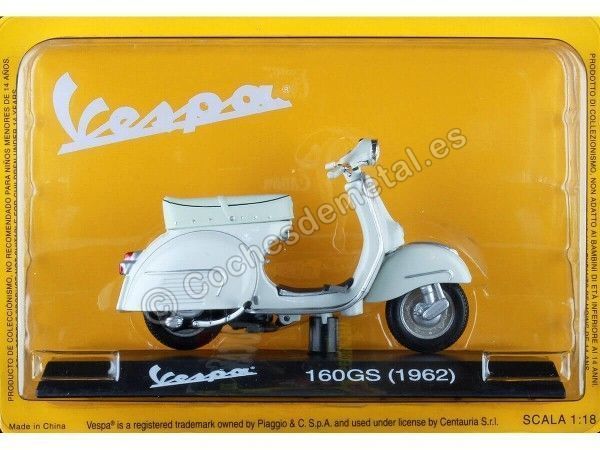 Cochesdemetal.es 1962 Vespa 160Gs Blanco 1:18 Editorial Salvat VES0026