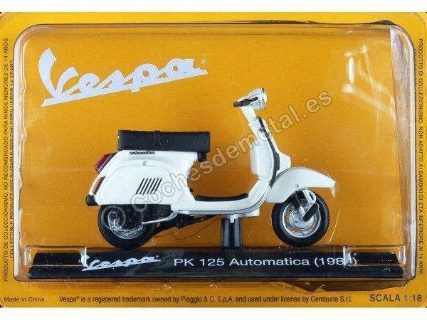 CARSDEMETAL.ES 1984 VESPA PK 125 Automatica White 1:18 Éditorial Salvat Ves0020