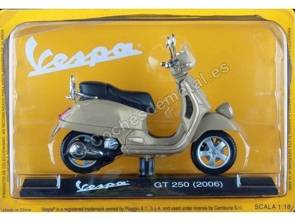 Cochesdemetal.es 2006 Vespa GT 250 Brown 1:18 éditorial salvat ves0056