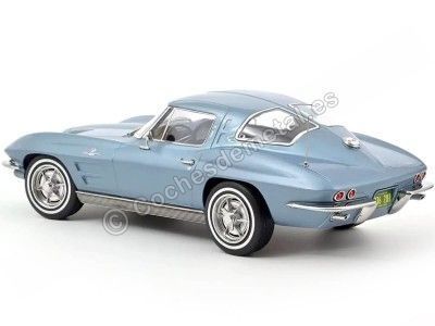 Cochesdemetal.es 1963 Chevrolet Corvette Sting Ray Azul Claro Metalizado 1:18 Norev 189050 2