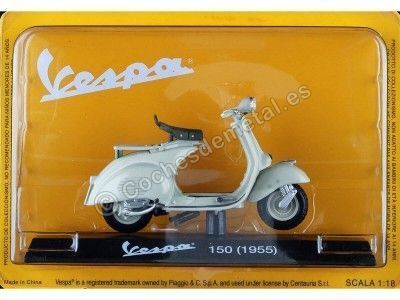 Cochesdemetal.es 1955 Vespa 150 Gris 1:18 Editorial Salvat VES0041