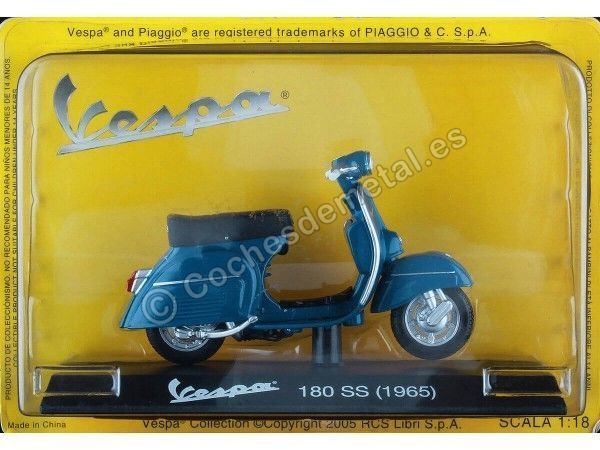 CARSDEMETAL.ES 1965 VESPA 180 SS BLUE 1:18 Éditorial Salvat Ves0015