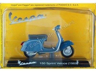 CARSDEMETAL.ES 1969 VESPA 150 Sprint Veloce Blue 1:18 Éditorial Salvat Ves0025 2