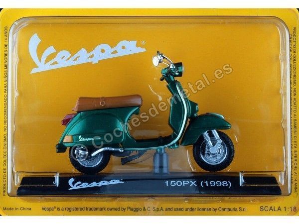 CARSDEMETAL.ES 1998 Vespa 150 PX Green 1:18 Salvat VES2001 Editorial