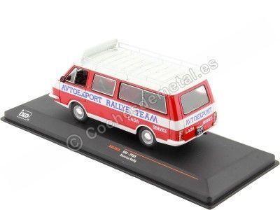 Cochesdemetal.es 1973 RAF 2203 Avtoexport Rallye Team Assistance Lada Rojo/Blanco 1:43 IXO Models RAC395X 2